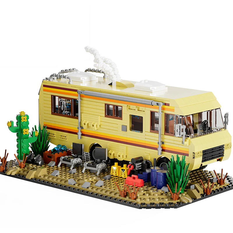 Технический Breaking Bad RV Adventure Camper Bus Модель автомобиля Строительные блоки Подходит для автомобиля Сборка кирпичей Игрушки для мальчиков Avid Fans