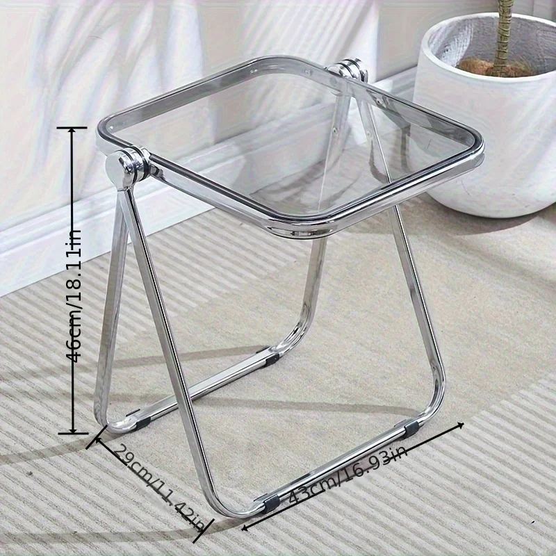 Table d'appoint pliante à la mode-table basse transparente pour salon canapé coin et balcon Table basse en acrylique