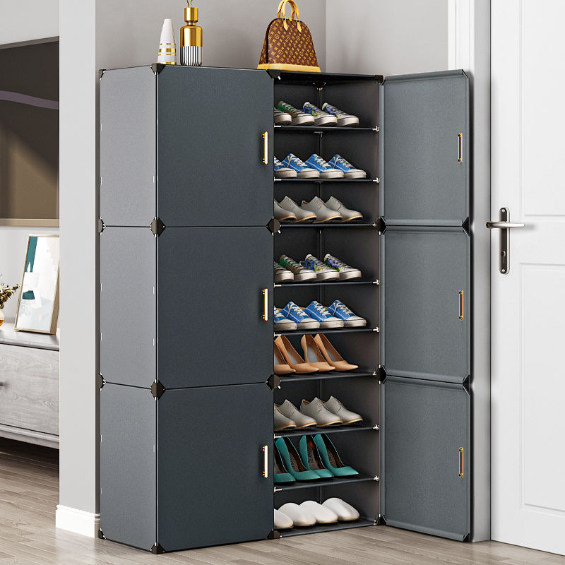 Armários dobráveis modernos para casa, corredor, multicamadas, à prova de poeira, rack de armazenamento de sapatos para o seu quarto, prateleira simples para corredor