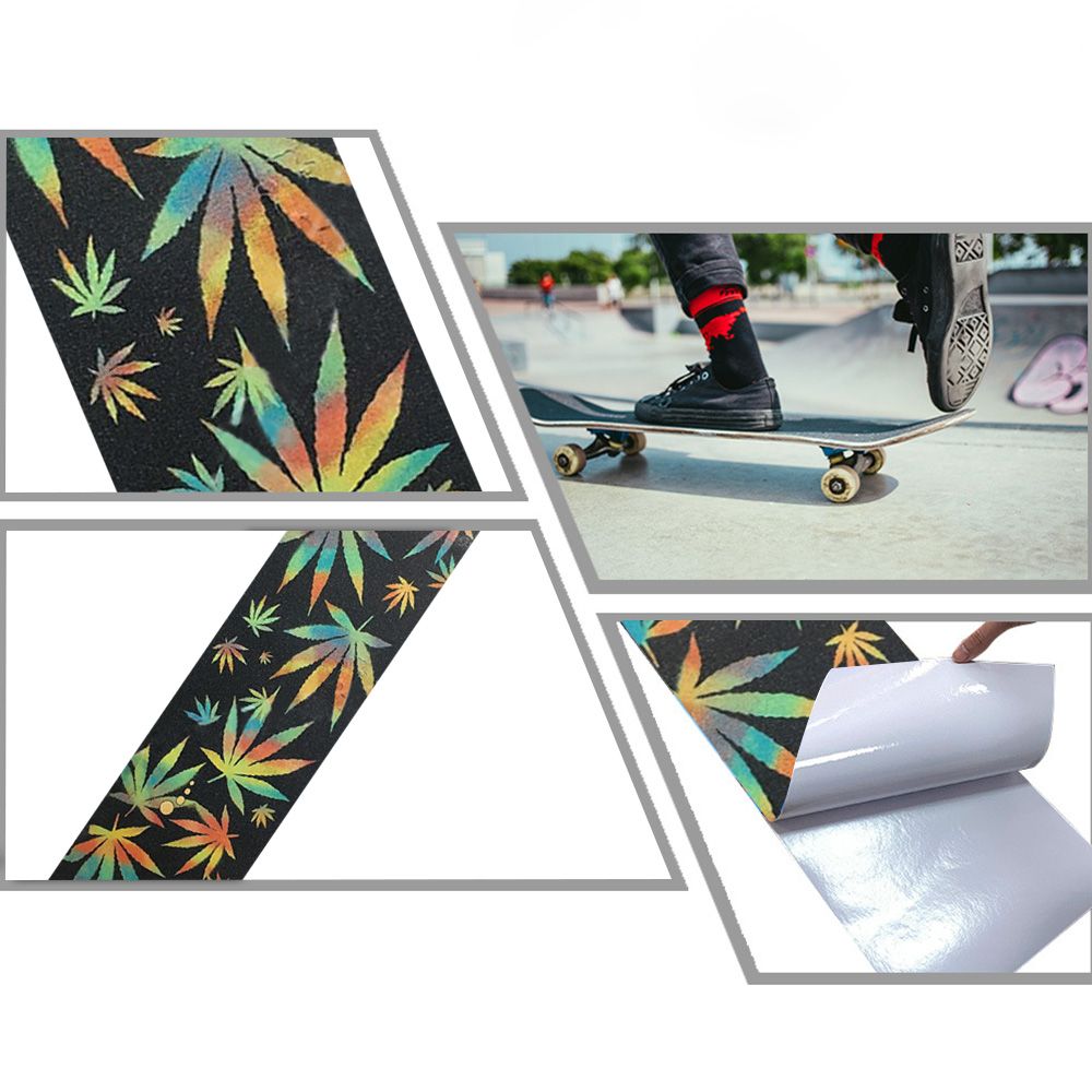 Double Rocker Non-slip Self-adhesive Skateboard Sandpaper Skate Board Deck Sticker Electric Scooter Grip Tape