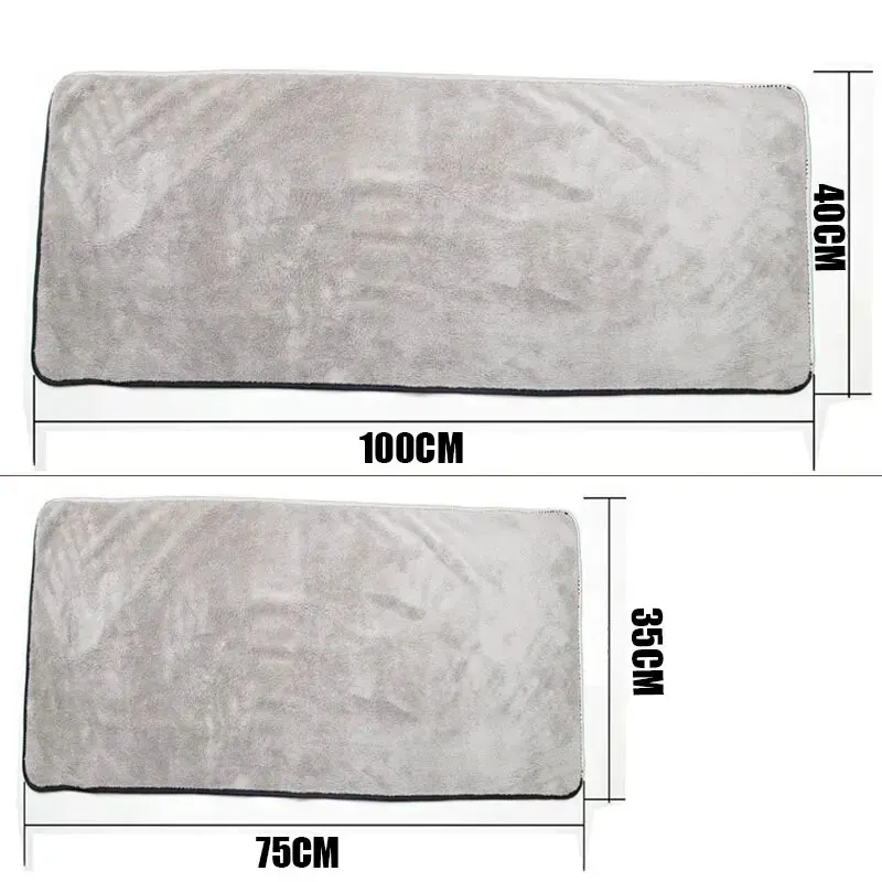 Toalla de microfibra de 75x35cm, paño para lavado de coches, limpieza automática, cuidado de puertas y ventanas, paño seco grueso y fuerte absorción de agua para detalles de coches