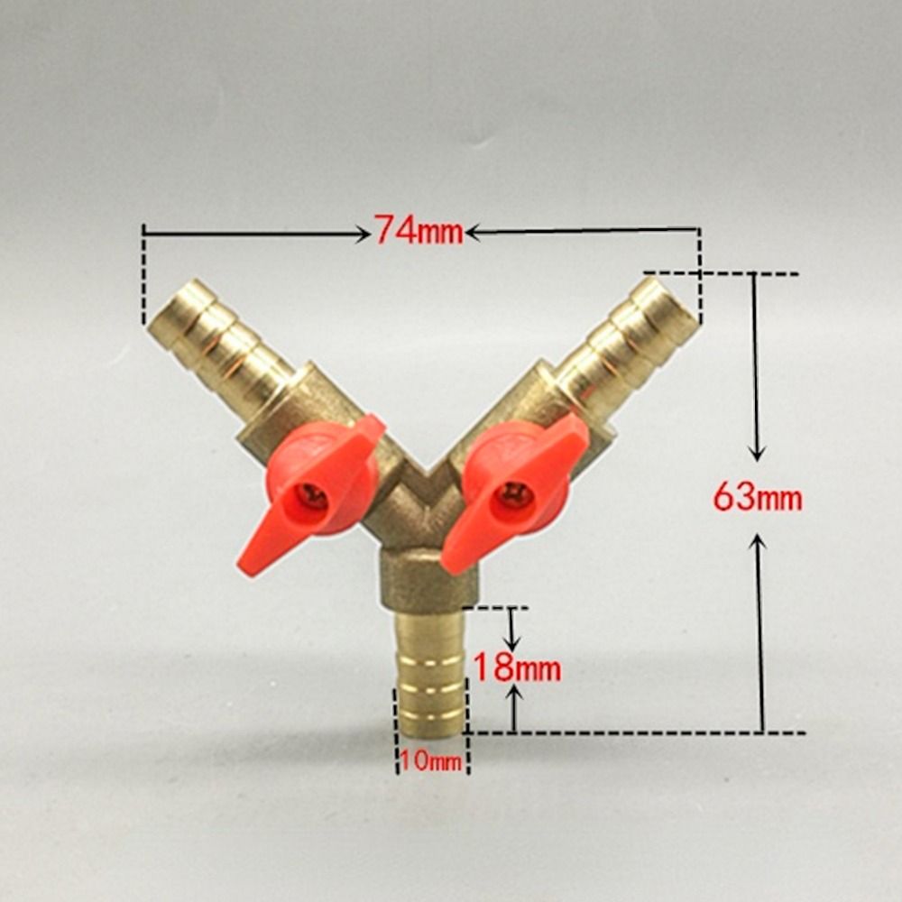 3方向真ちゅう製シャットオフボールバルブ,8mm/10mm/12mm,燃料およびガスオイル用アダプター