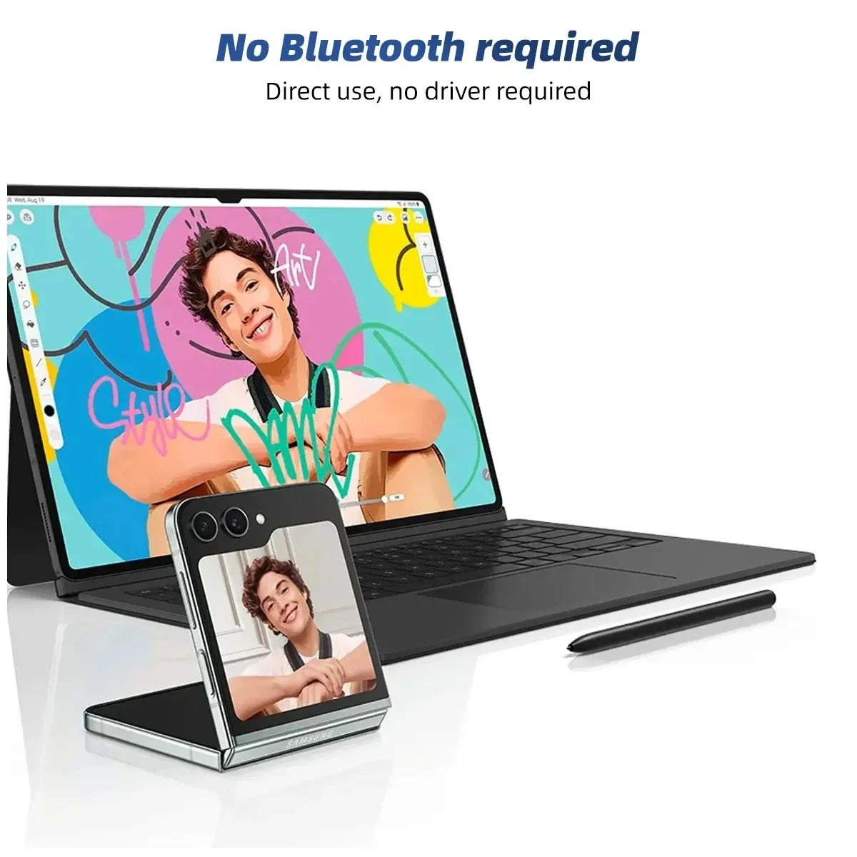 ปากกาแท็บเล็ต Stylus Touch ดินสอ S ปากกาสําหรับ Samsung Galaxy แท็บเล็ต Tab S8 S9 S9FE S7 FE S6 Lite S7 + S8 + Touch ปากกาไม่มีบลูทูธ