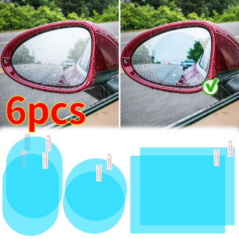 1/6 шт. автомобильное зеркало заднего вида, противотуманная пленка, универсальная водонепроницаемая пленка, оконное стекло, противотуманная антибликовая наклейка, автоаксессуары