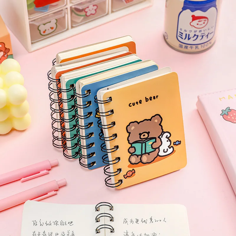 Mini Blank Notebook Study Office Pocket Notepad A7 Small Coil Book Travelers Notebook  Kawaii Cartoon