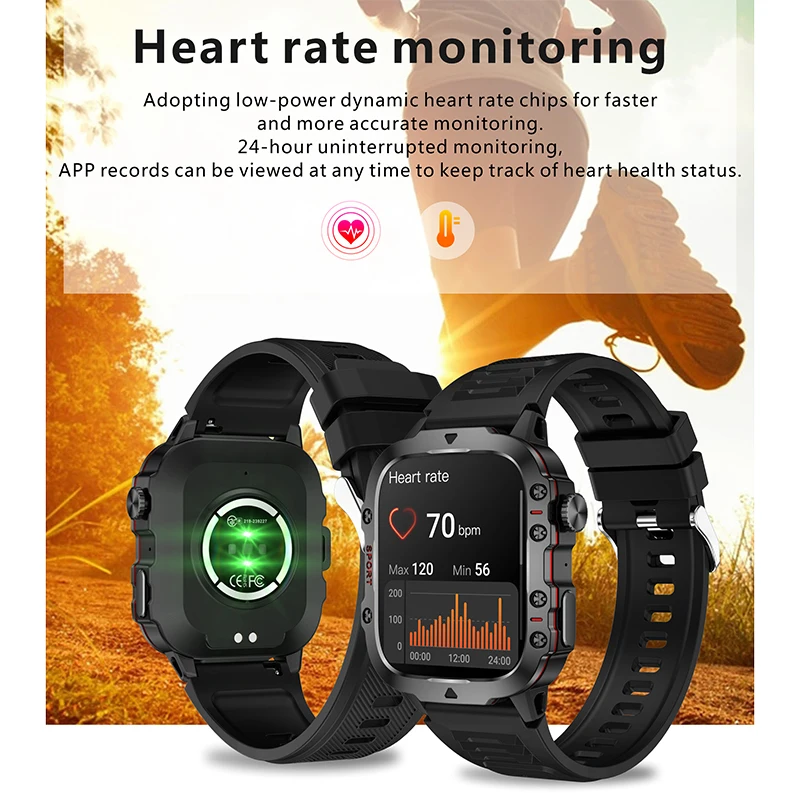 2024 neue Robuste Militärische GPS Smart Uhr Männer AMOLED HD Bildschirm Herzfrequenz Bluetooth Anruf Wasserdichte Outdoor SmartWatch Für Xiaomi
