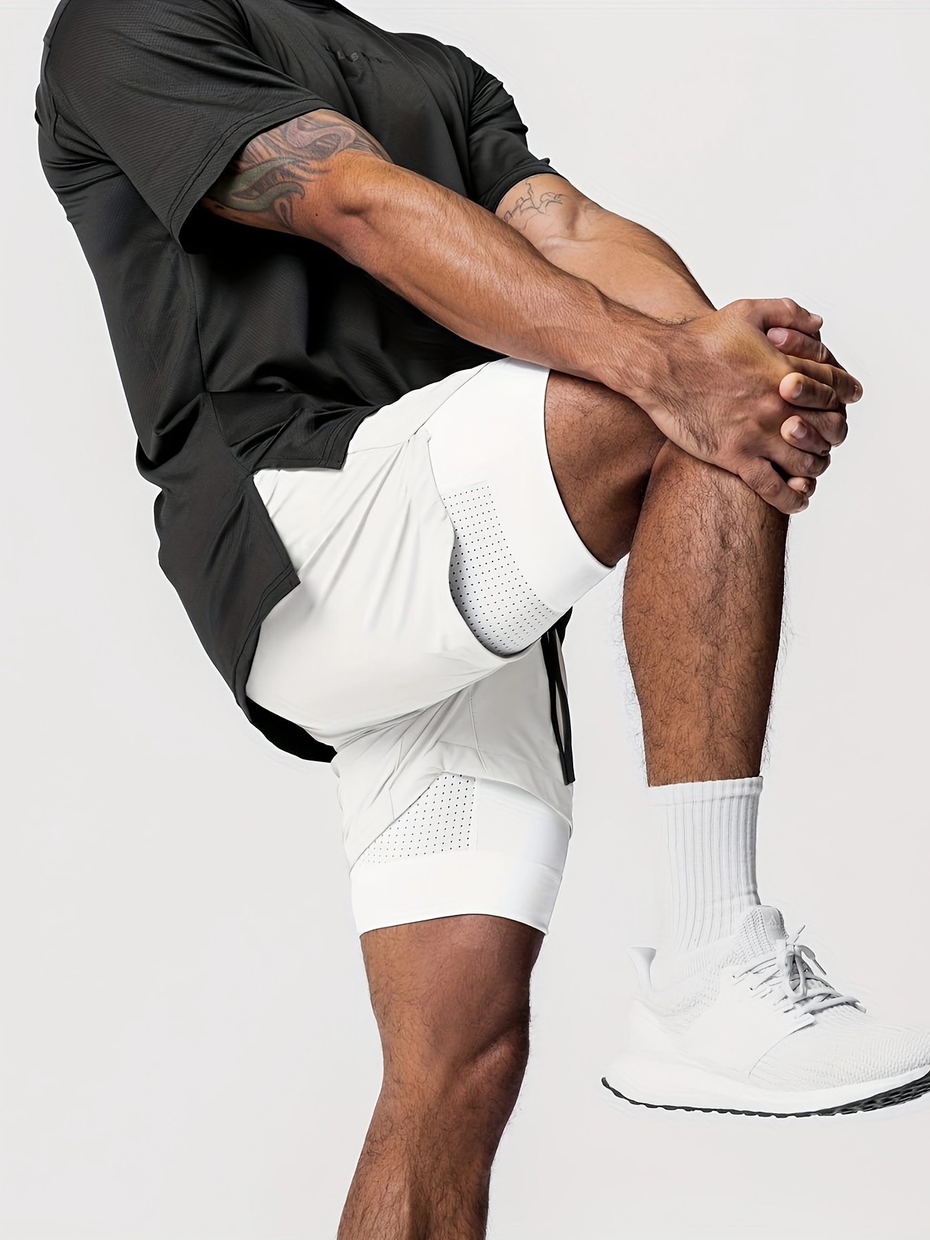 Objectifs de sport pour hommes, double couche, séchage rapide quart, basket-ball élastique, équipement d'entraînement de course, fitness pour squat profond