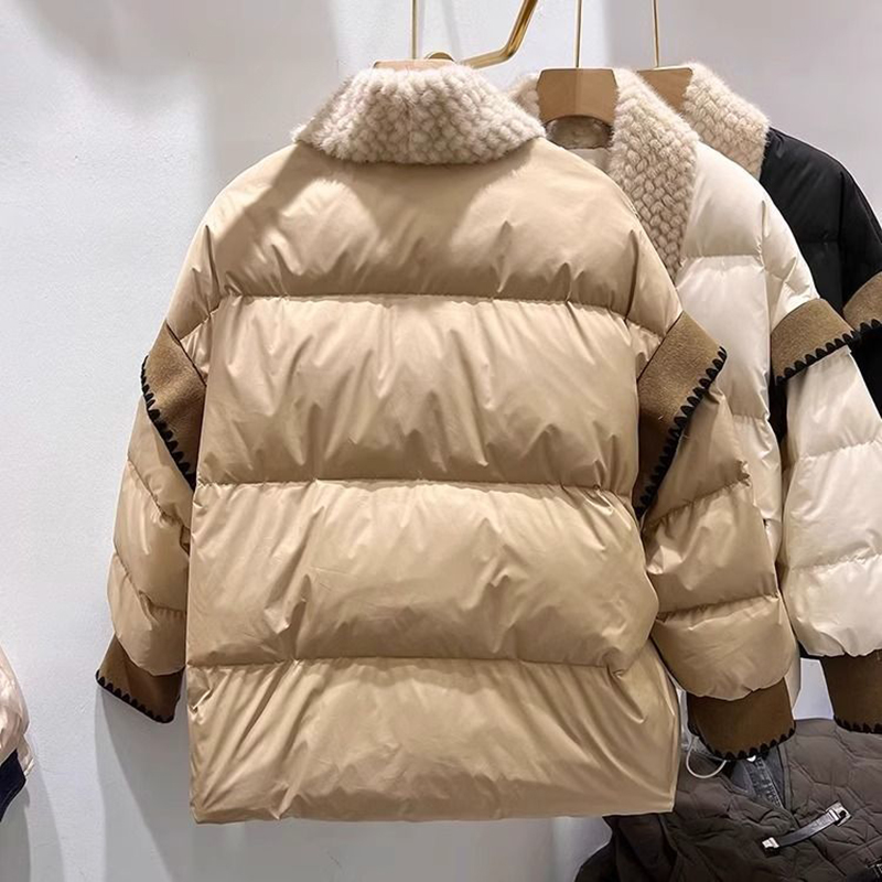 Nieuw Katoenen Gewatteerd Jasje Dames Mode Stiksel Gesp Winter Effen Kleur Overjas Parka 'S Mode Brood Katoenen Jas Jassen