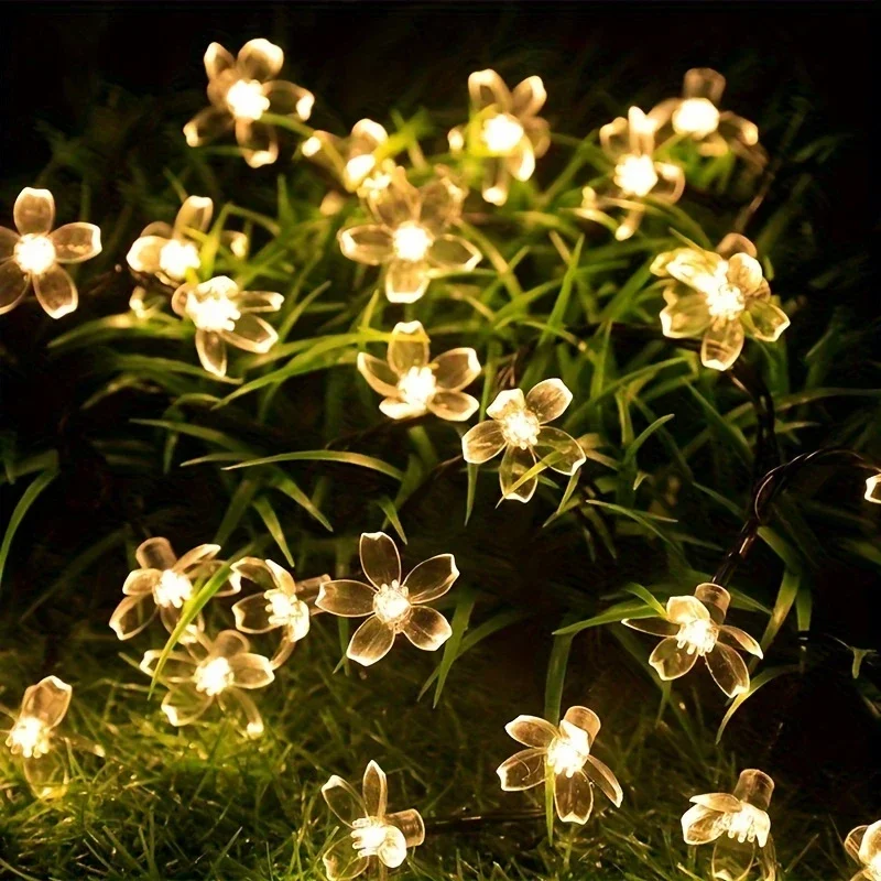 1pc 6.5M30LED Solar String Sakura Lights LED Outdoor Waterdicht Festival Tuin Decoratieve Verlichting Solar Garden Light