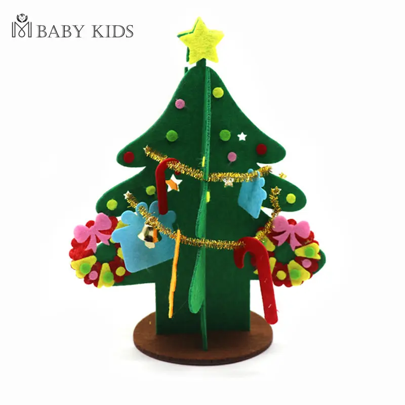 3D DIY Felt ต้นคริสต์มาสของเล่นเด็กเด็กอนุบาลหัตถกรรม Snowman ของเล่นเพื่อการศึกษาของขวัญตกแต่งสําหรับเด็ก