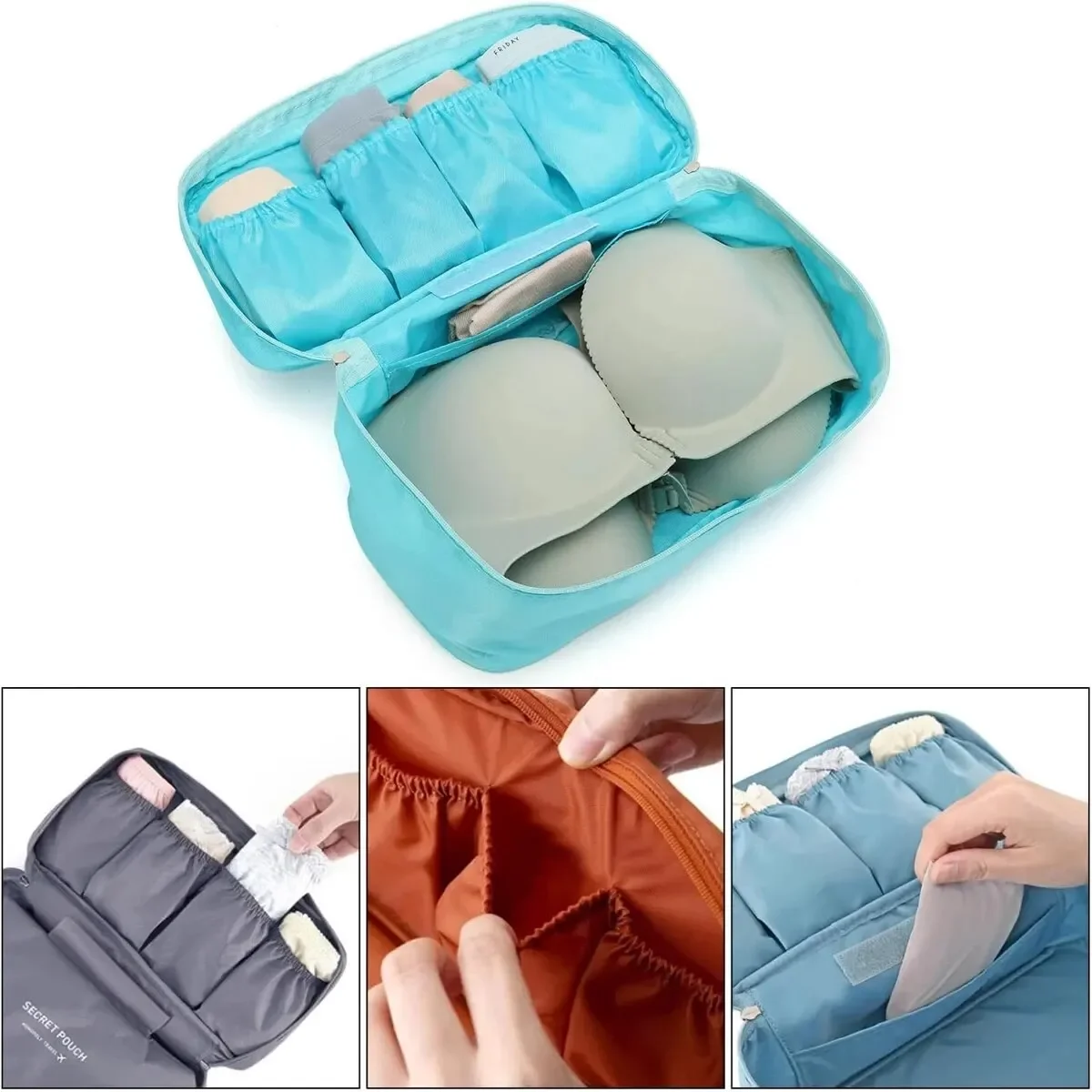 Tragbare Reise-Aufbewahrungstasche, multifunktionale BH-Unterwäsche-Organizer, Taschen, Kulturbeutel, Kosmetiktasche für Outdoor-Reisen