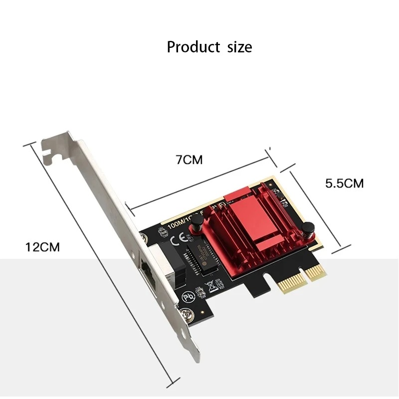 Сетевая карта 2.5G PCI-E к RJ45, чип RTL8125B, 100/1000 Мбит/с, 2,5 Гбит/с, Ethernet, гигабитный проводной адаптер контроллера локальной сети для Win7/10/11