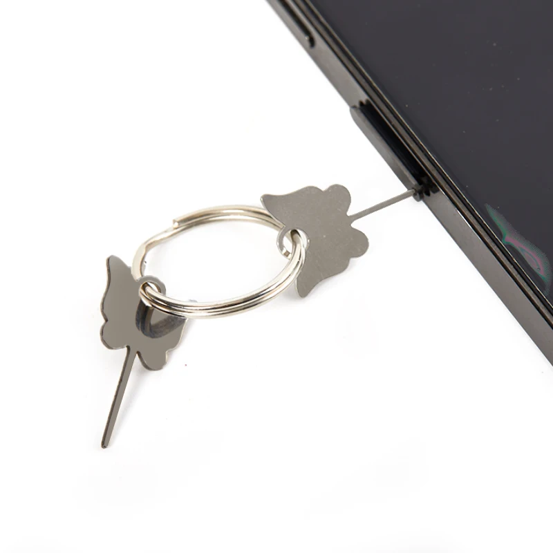 Stainless Steel Sim Card Tray Extended Universal Rabbit Butterfly Thimble For iPhone 12 13 For Huawei Mobile Phones Accessories