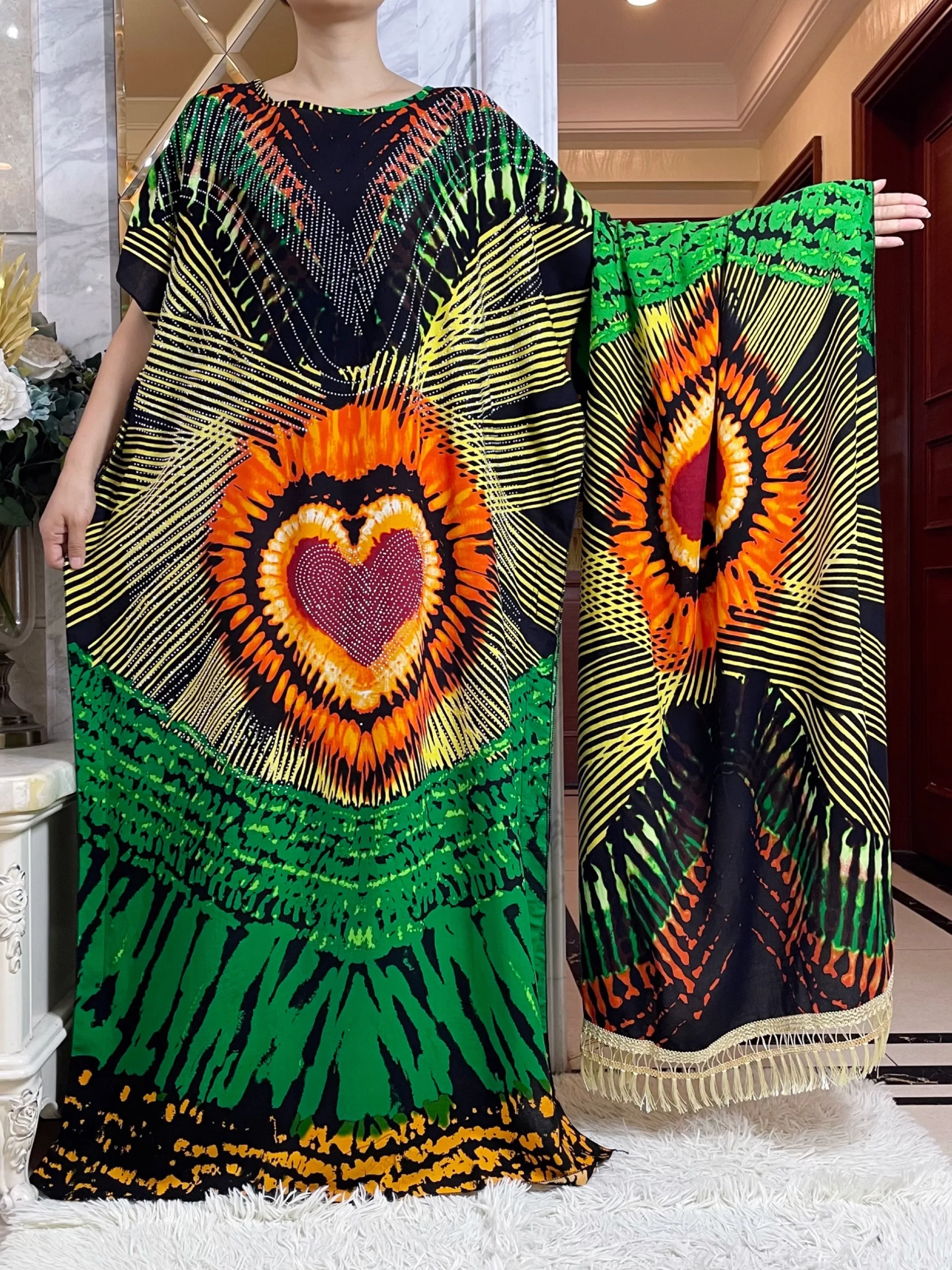女性のための長い綿のダシキドレス,イスラム教徒の女性のための服,アバヤ,ドバイ,ダイヤモンド,イスラムの服,半袖,新しい,2022