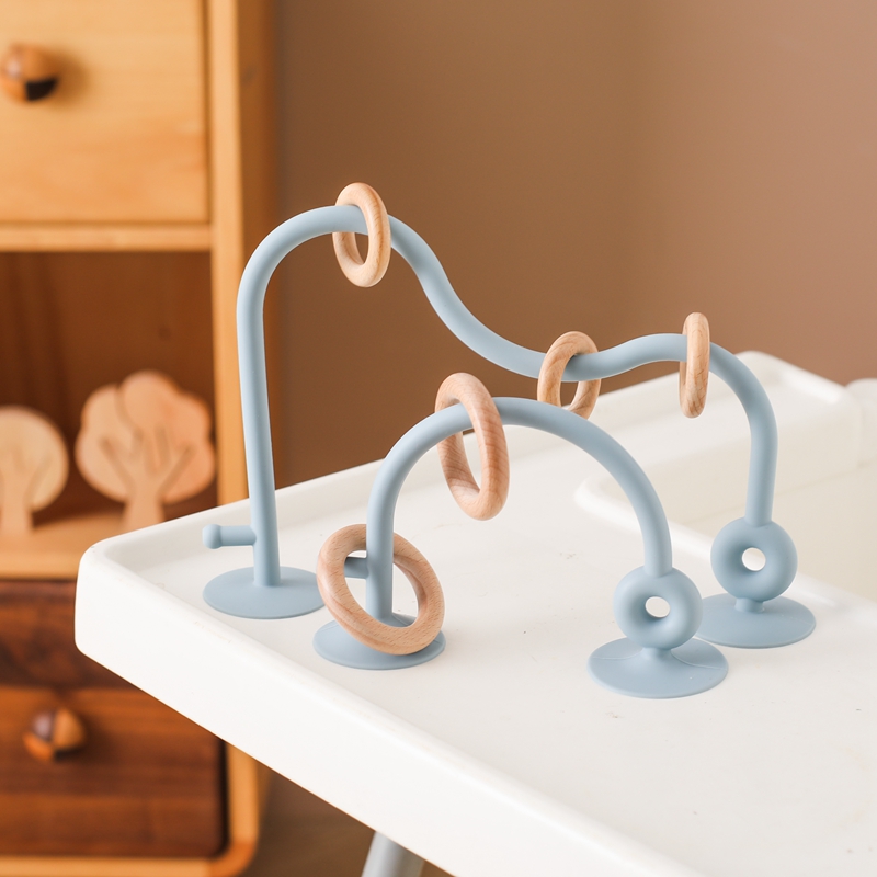 ของเล่นเด็กซิลิโคนของเล่นเพื่อการศึกษาทารก Montessori ของเล่น Teething TRACK Maze ไม้ Roller Coaster ลูกปัดเด็กอุปกรณ์เสริม Teether