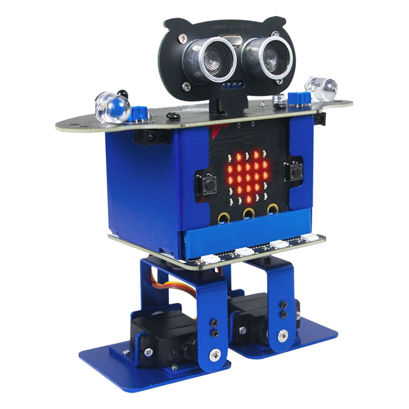 Carro de programação AC93-Happybot + XR Scratch Biped Walking Dance Music Micro:Bit Placa-mãe APP