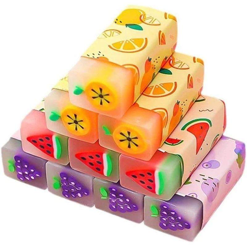 Gomma da cancellare per frutta carina, gomma da matita gelatinosa per bambini, gomma da cancellare per matita per animali divertenti con cibo per animali domestici con odore dolce