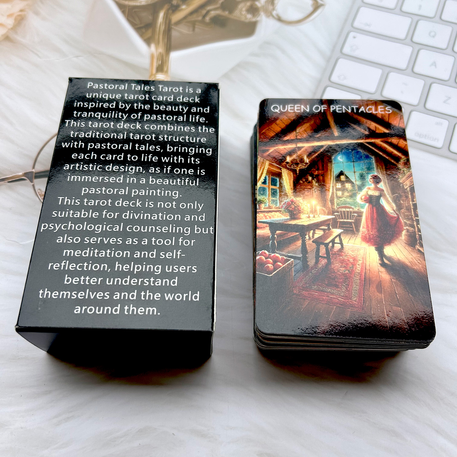 78PCS 70*120mm Tarot English PDF Guide Double-sided Film Scratch-Proof Divination Rune Board Game