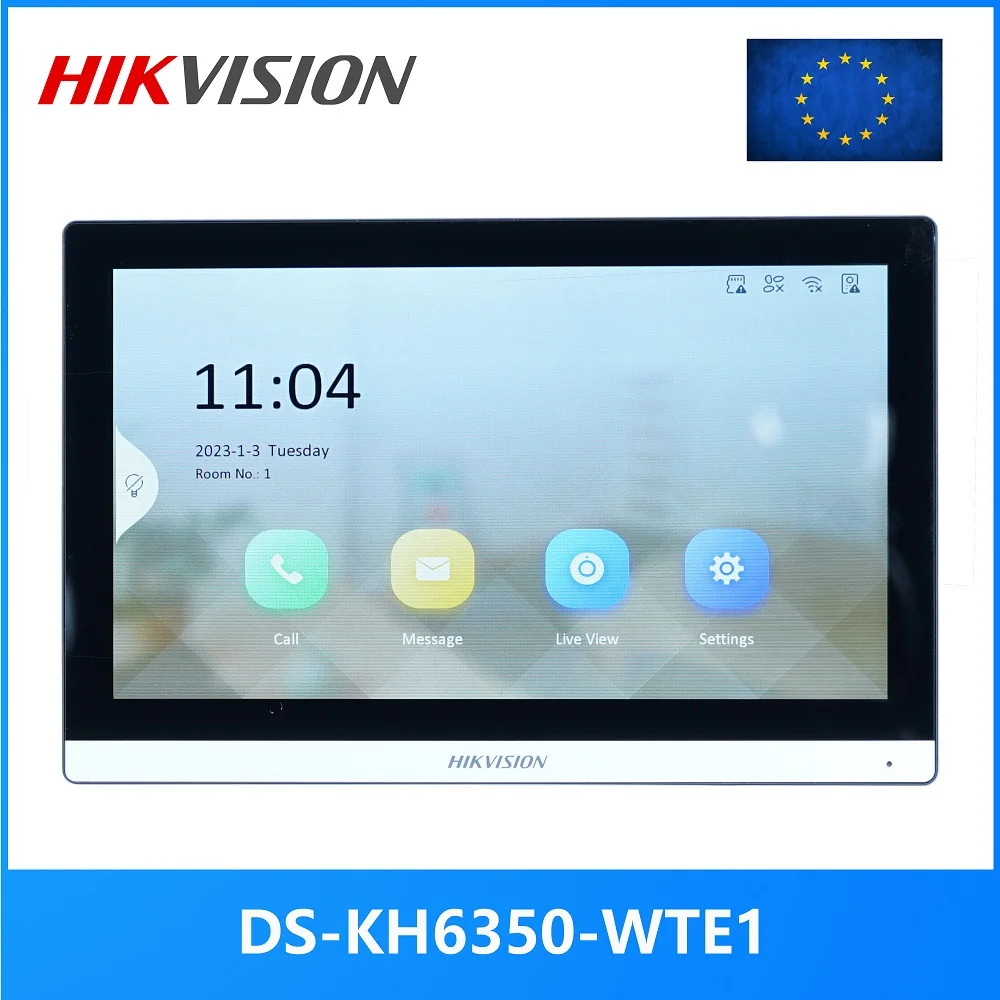 HIKVISION Meertalige 7-inch PoE-binnenmonitor DS-KH6350-WTE1 vervangt DS-KH6320-WTE1, app Hik-connect, WiFi, video-intercom