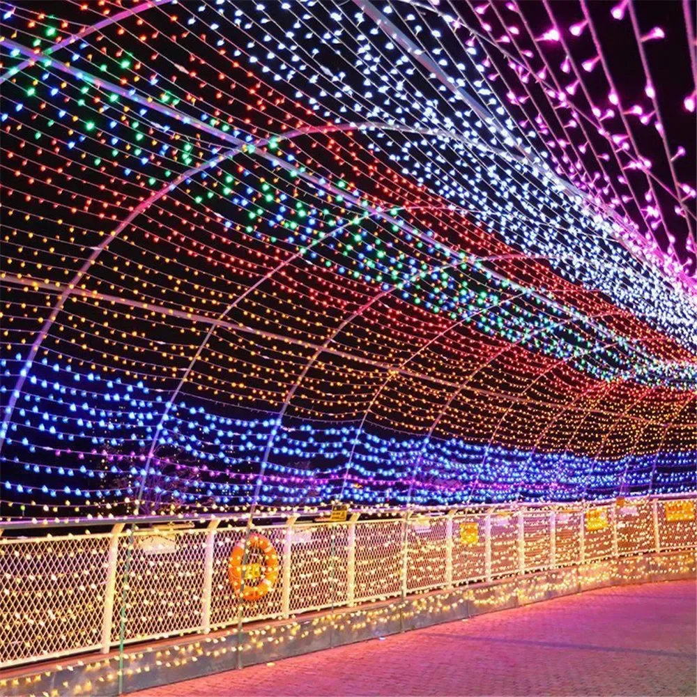 10 メートル 20 メートル 50 メートル 100 メートルクリスマスガーランドライト Led ストリングフェアリーライトフェストゥーンランプ屋外装飾照明ウェディングパーティー用
