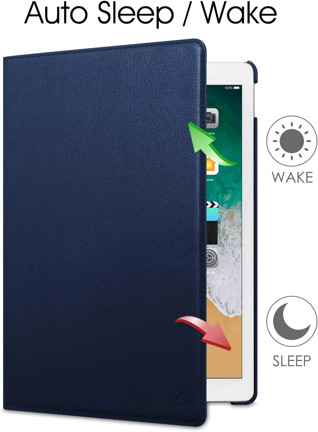 Case For Apple iPad Pro 12.9 2015/2017 360 Rotating Smart Cover iPad Air 13 2024 12.9"  PU Leather Protective Funda Tablet Shell