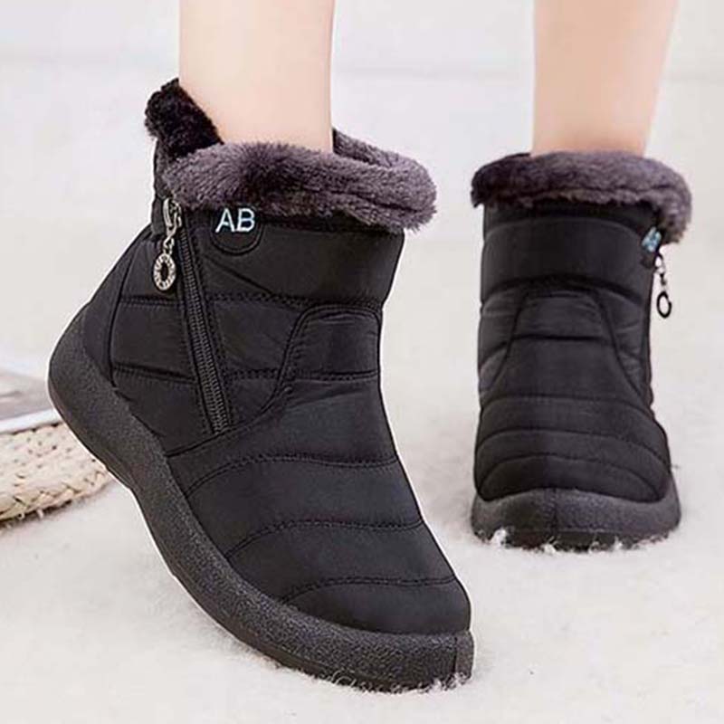 Botas femininas de neve confortáveis botas femininas à prova dwaterproof água sapatos com zíper mulher pele macia botas de inverno botas mujer