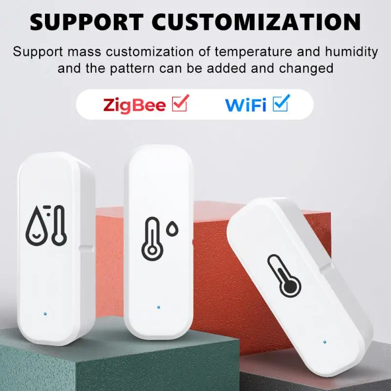 Nueva actualización Tuya ZigBee Sensor de temperatura y humedad aplicación remota Detector en tiempo Real hogar inteligente funciona con Alexa Google Home