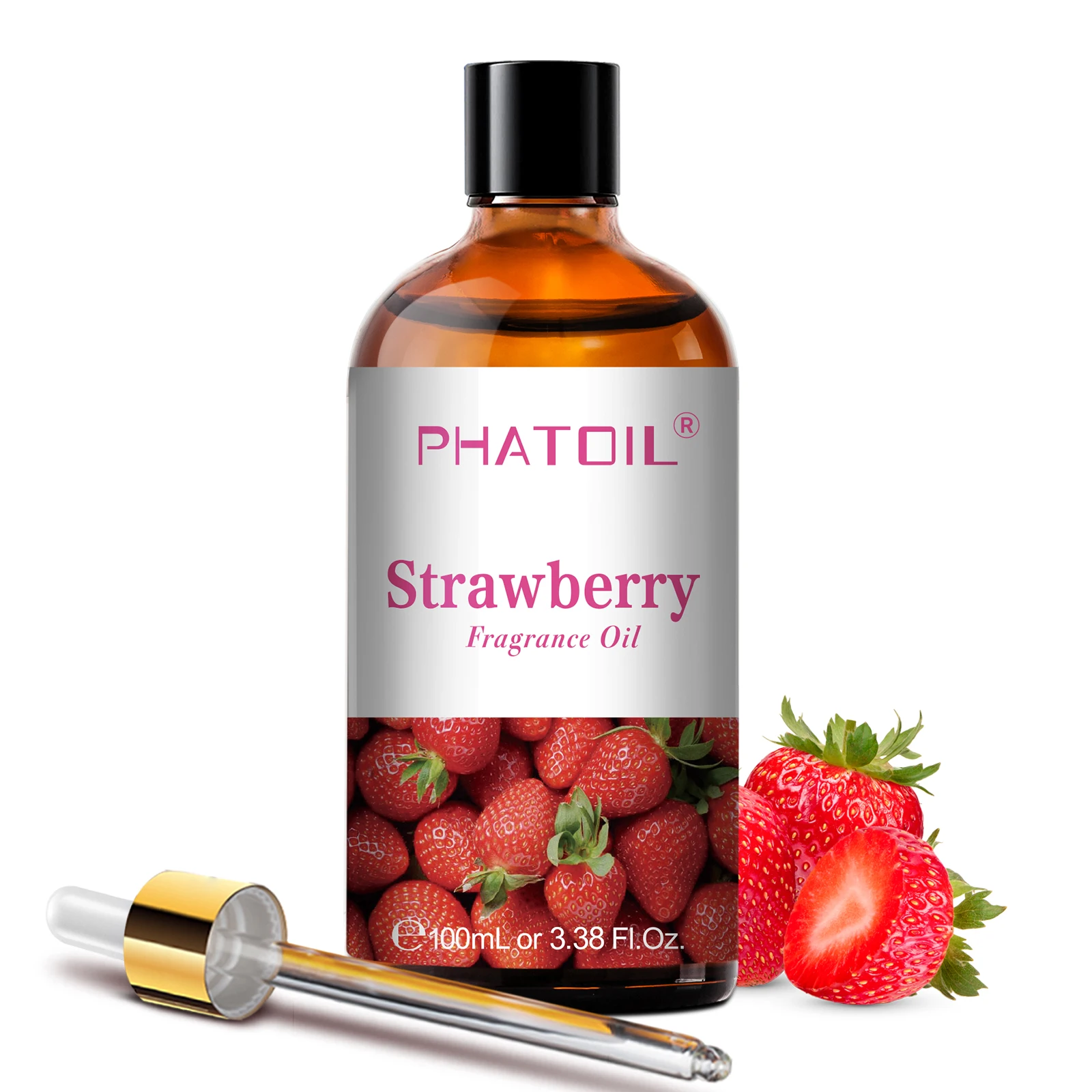 PHATOIL 100 ml Aromatherapie-Duftöl, Kokosnuss und Vanille, Erdbeere, Kirsche, Zitrone, 1/2/3 Stück Aromaöl für die Herstellung von Diffusor-Kerzen