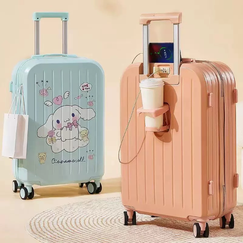2024 New Women's High Capaci Luggage Cartoon Pullman Travel Suitcase Student Password Lock Large Capaci Travel Bag
