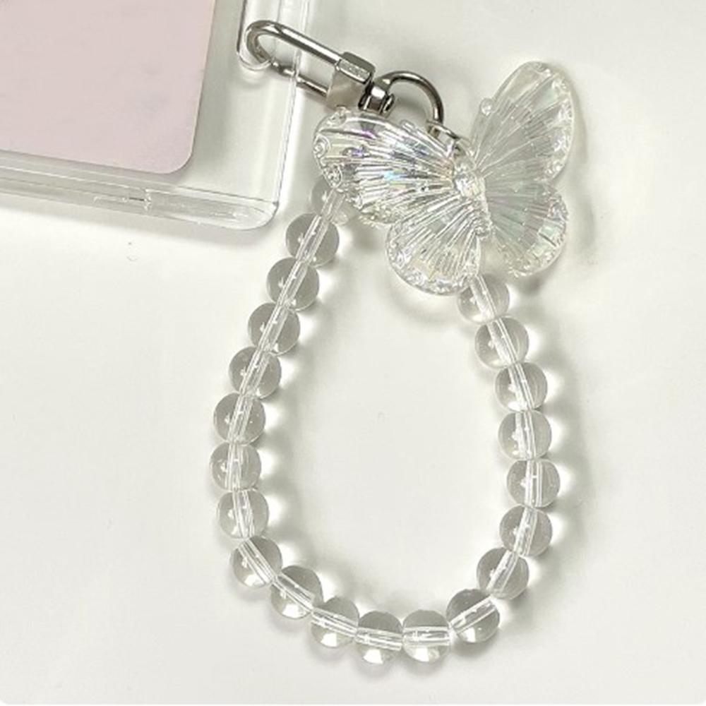 3 Inch Crystal Butterfly Acrylic Card Holder Photocards Display Credit Id Bank Card Protective Case Keychain Pendant Fashion