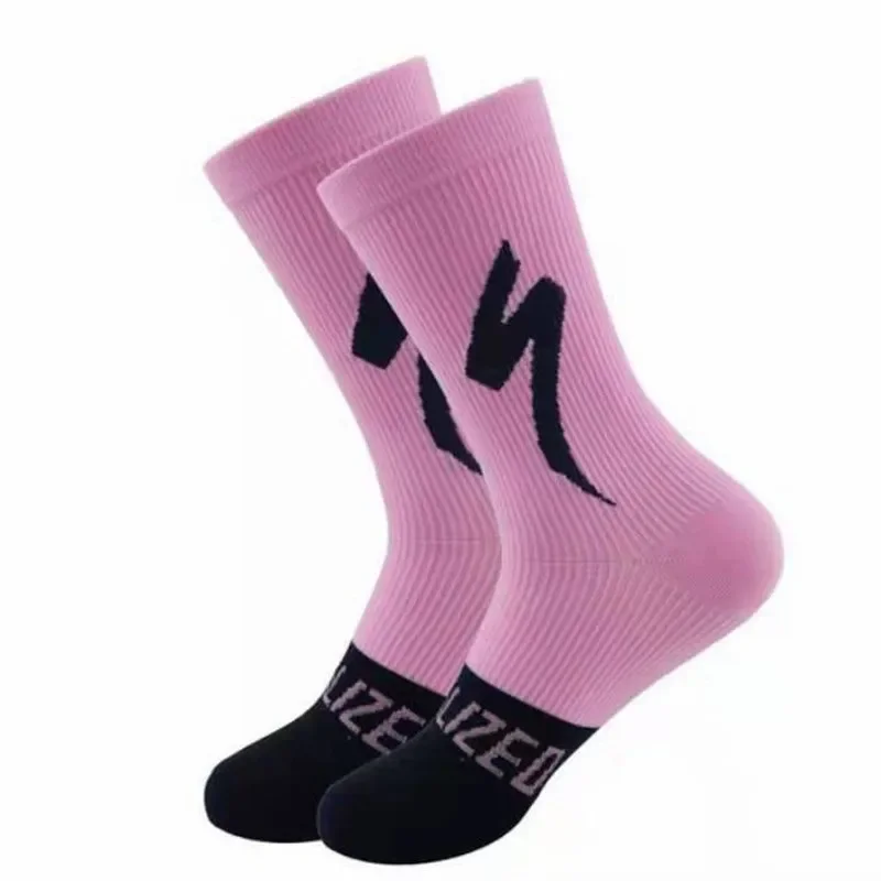 1/5/6 pares de calcetines de ciclismo Unisex, calcetines deportivos transpirables suaves y cómodos con franjas de diferente color a la moda que absorben el sudor