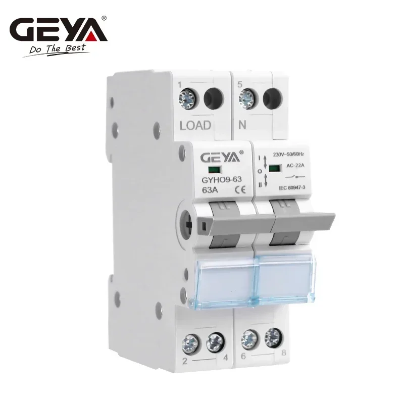 GEYA GYHO9 Manual Transfer Switch NEW Design with Indicator 63A 100A 125A MTS Dual Power Manual Conversion Isolating Switch