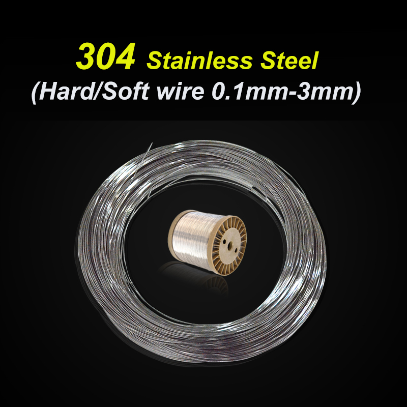 304 Stainless Steel Wire Hard/Soft Wire 0.1mm-3mm Length 1m/5m/10m Single Strand Bundled Soft Iron Wire Frame Steel Wire