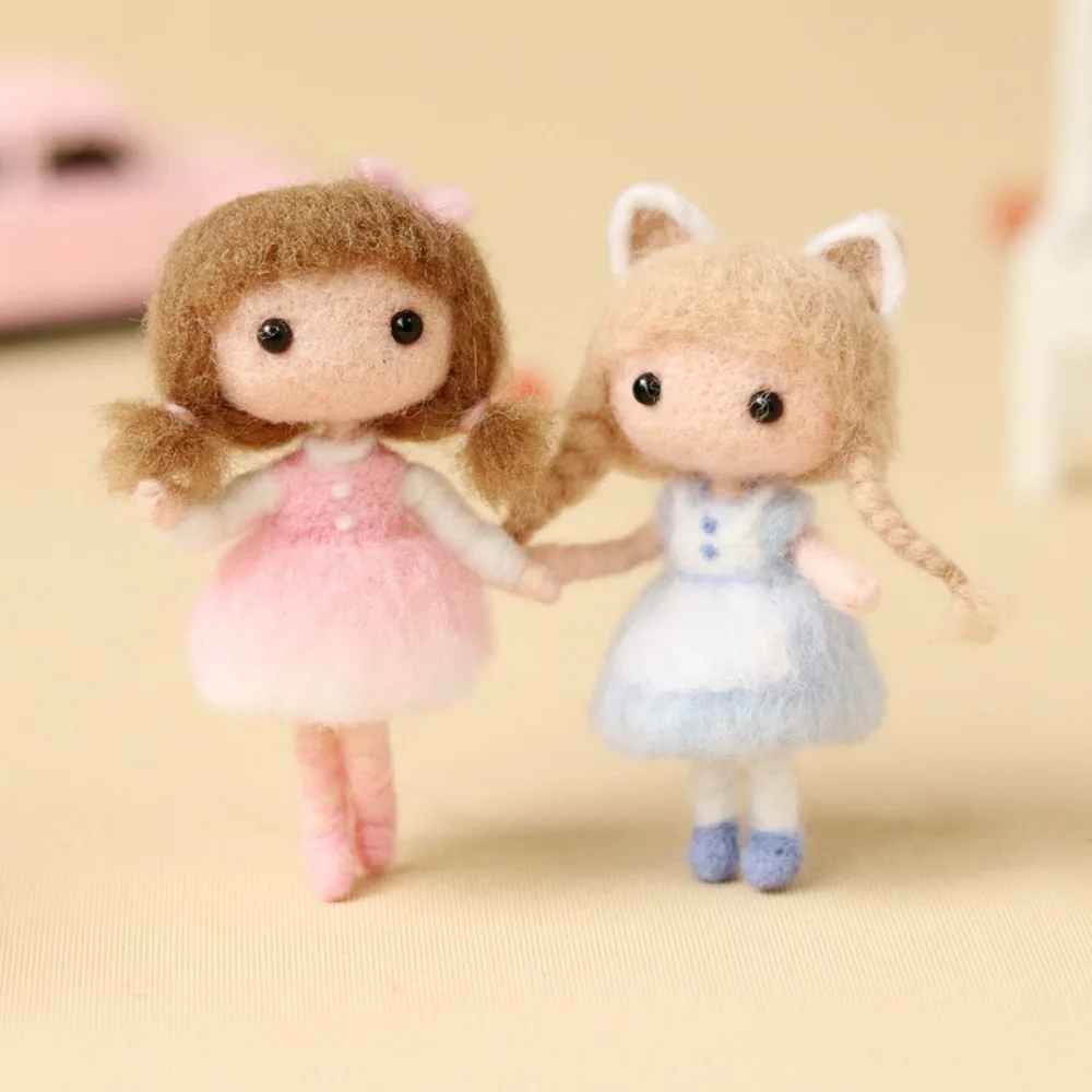 Kit DIY de feltro de lã para meninos e meninas, brinquedo artesanal, boneca inacabada, sem acabamento, bolsa de material divertido, princesa