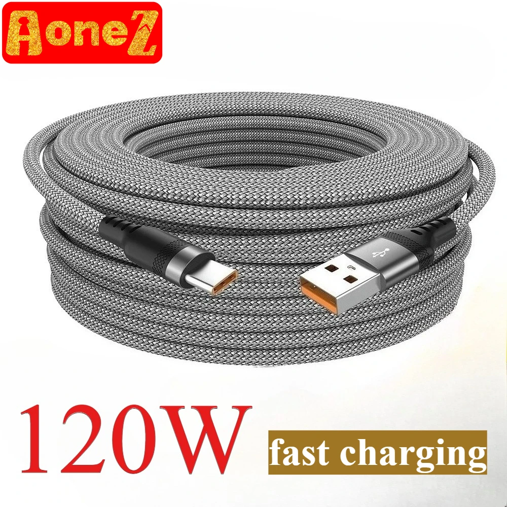 Cavo USB TIPO C da 120 W Cavo di ricarica super veloce 5A per Huawei Cavo di prolunga USB C da 1-5 m per iPhone Samsung Xiaomi oppo huawei