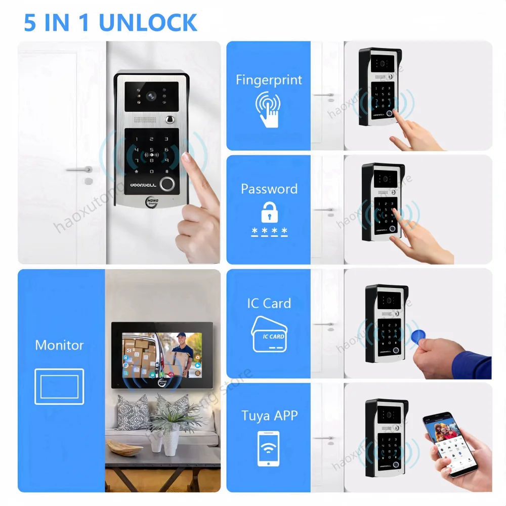 10 Polegada tuya inteligente wifi sistema de intercomunicação vídeo appartment 1080p sem fio campainha câmera rfid desbloquear porta entrada intercom capachor