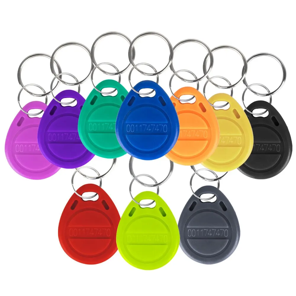 10-20pcs RFID 125KHz Key Tag TK4100 EM4100 Proximity Keyfobs Token Tags RFID Card for Access Control Time Attendance Read Only