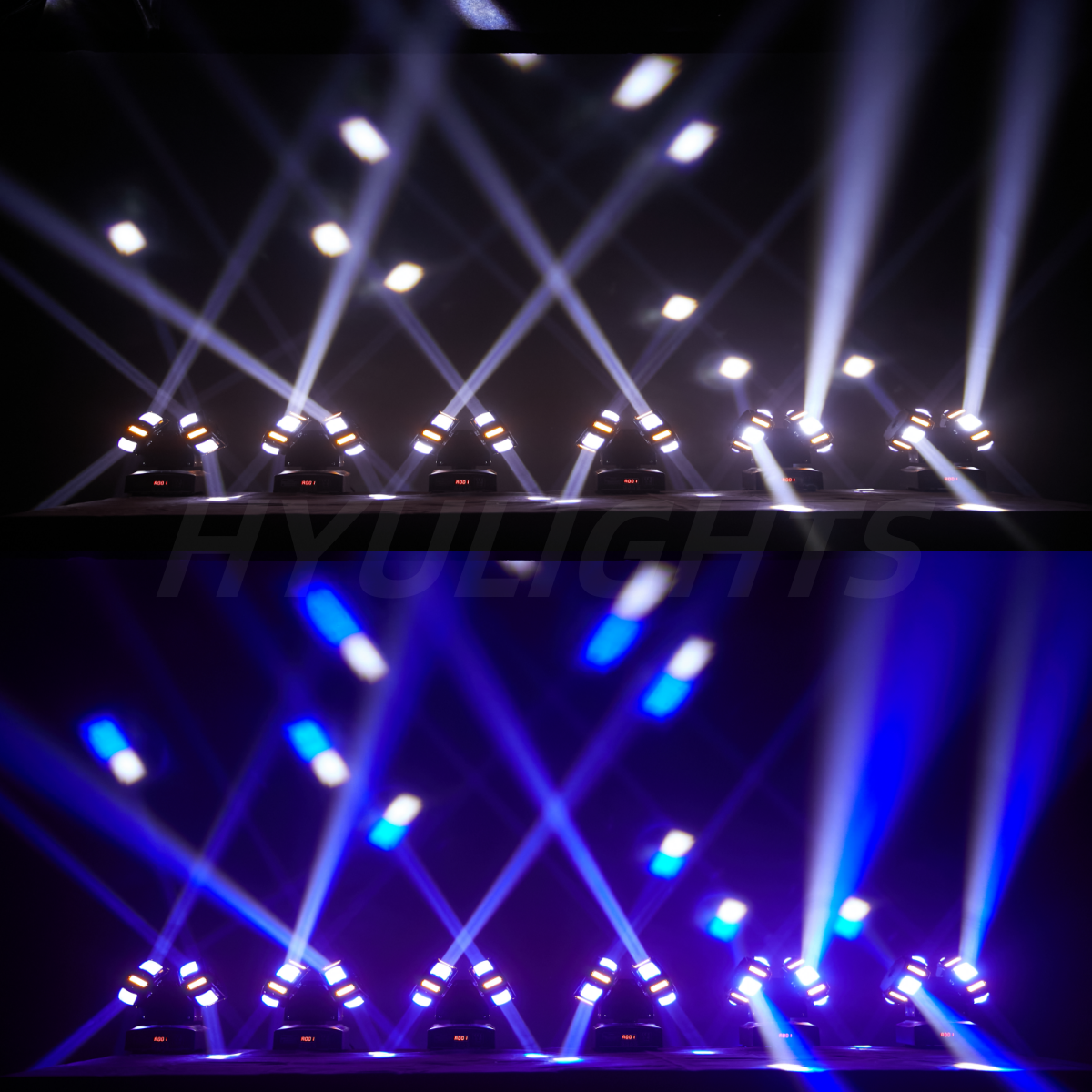 ダブルヘッド LED ビーム & ストロボ & レーザー 3in1 LED ムービングヘッド 8x12W RGBW 8x5W 明るいゴールデンレッドグリーンレーザースター DJ ライト効果