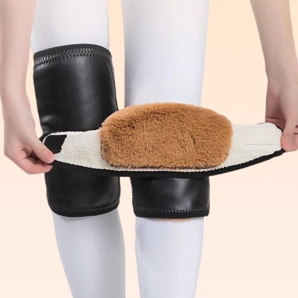Новые наколенники из искусственной кожи, сохраняющие тепло, водонепроницаемые наколенники, добавляющие бархат, холодостойкие компрессионные рукава для ног, спорт на открытом воздухе