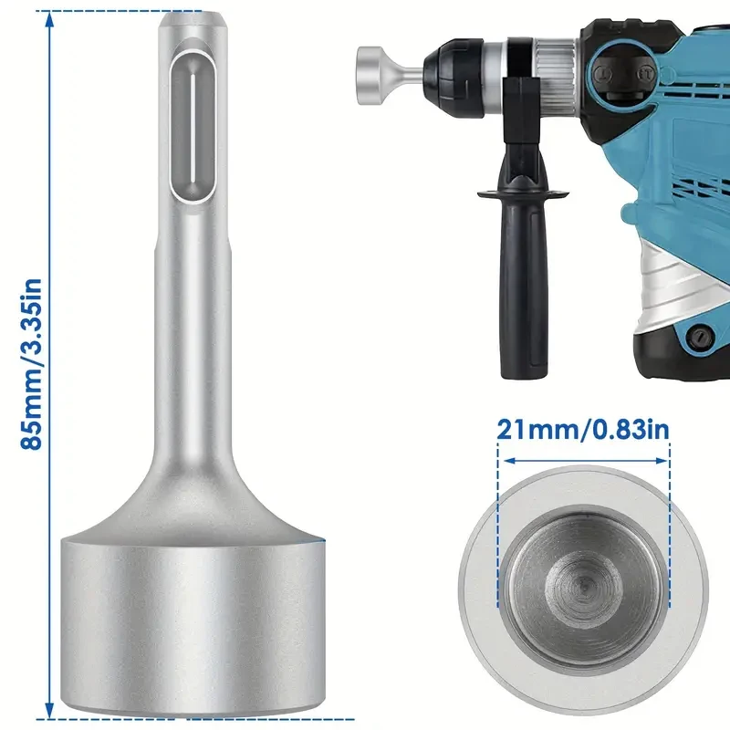 SDS Plus Ground Rod Driver 85mm Heavy Duty Steel Drill Bit Driver Wear Resistant Wide Compatibility Ground Rod Bits Socket for R