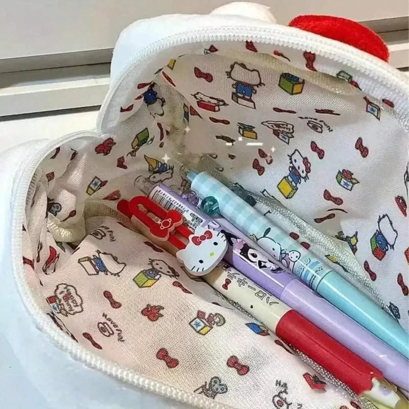 Bolsa de cosméticos tridimensional creativa de felpa bonita, bolsa de almacenamiento de felpa de alta gama de gran capacidad con dibujos animados, bolsa de papelería, bolsa de almacenamiento