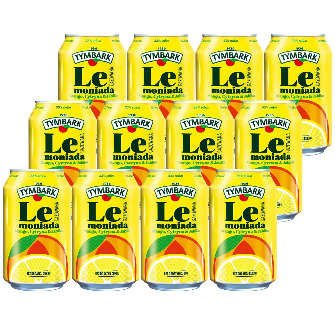 Tymbark Lemoniada gazowana mango cytryna & jabłko 330 ml x 12 sztuk