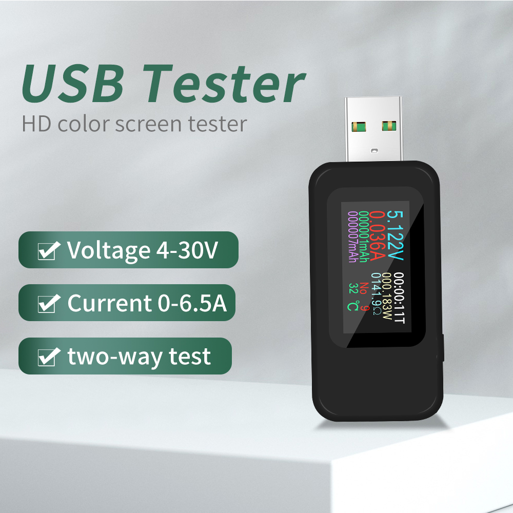 10 in 1 USB テスター HD カラースクリーンテスター KWS-MX18L DC 電圧計 Amperimetro 電圧電流検出器電源充電器インジケーター