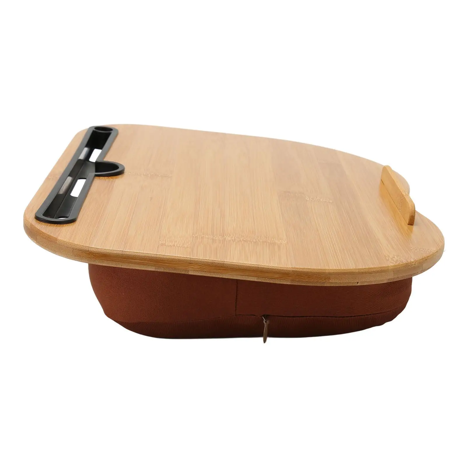 Portable Bamboo Laptop Desk for Up to 15.6 Inch Laptops - Cushioned Lap Tray for Comfortable for working