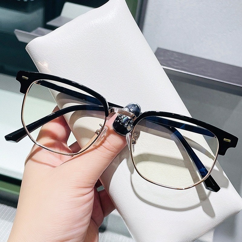 Óculos anti-radiação para mulheres e homens, lentes substituíveis, simples, quadrados, anti raios azuis, óculos da moda
