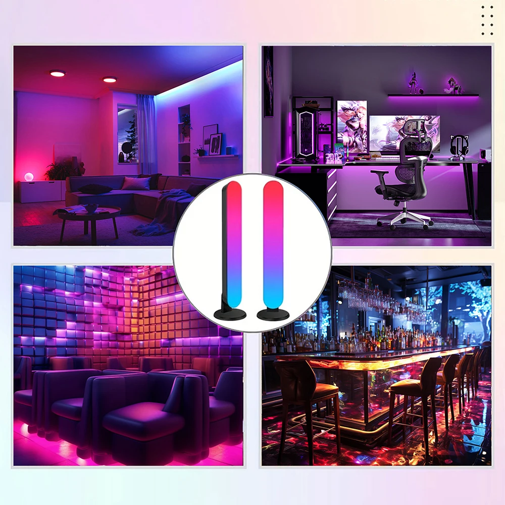 1/2 パック スマート LED ストリップ ライト リモコン付き ルーム ゲーム TV、パーティー デコレーション用 - 音楽と同期、RGB デスクランプ ﻿