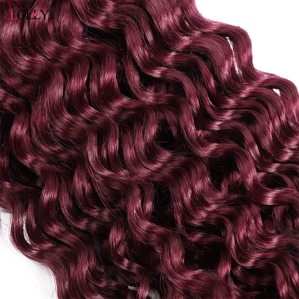 Cabelo humano em massa para trançar, Pacotes de cabelo humano profundo para mulheres, extensões de cabelo, sem trama, Borgonha, 99j, 100g