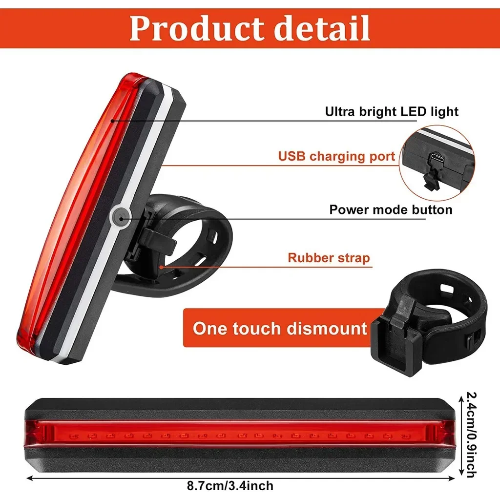 自転車リアライト防水自転車テールライト USB 充電式 MTB ロードバイクサイクリング安全警告ランプテールライトアクセサリー