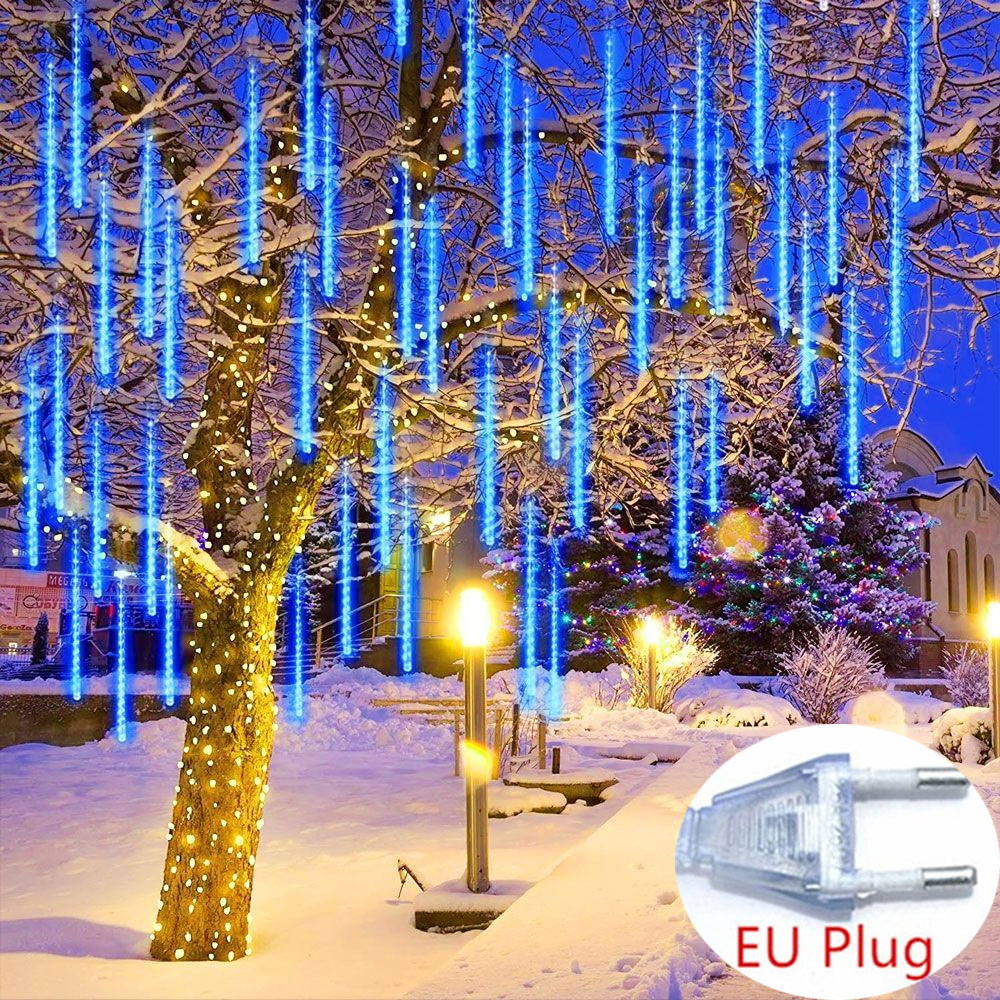 50/30cm EU-Stecker führte Meteorsc hauer Regen lichter fallen Regentropfen Lichterkette Licht für Weihnachten Urlaub Party Terrasse Dekor