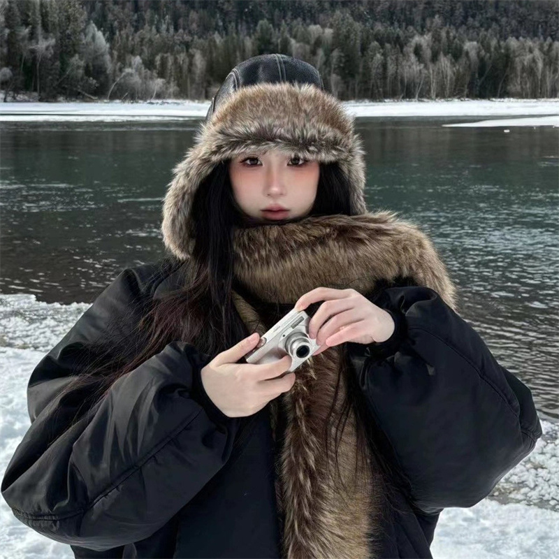 Unisex Winter Ushanka Hat Trapper Aviator Trooper Earflap Warm Faux Fur Leather Waterproof Ski Hat Bomber Cap Ear Protectors Hat